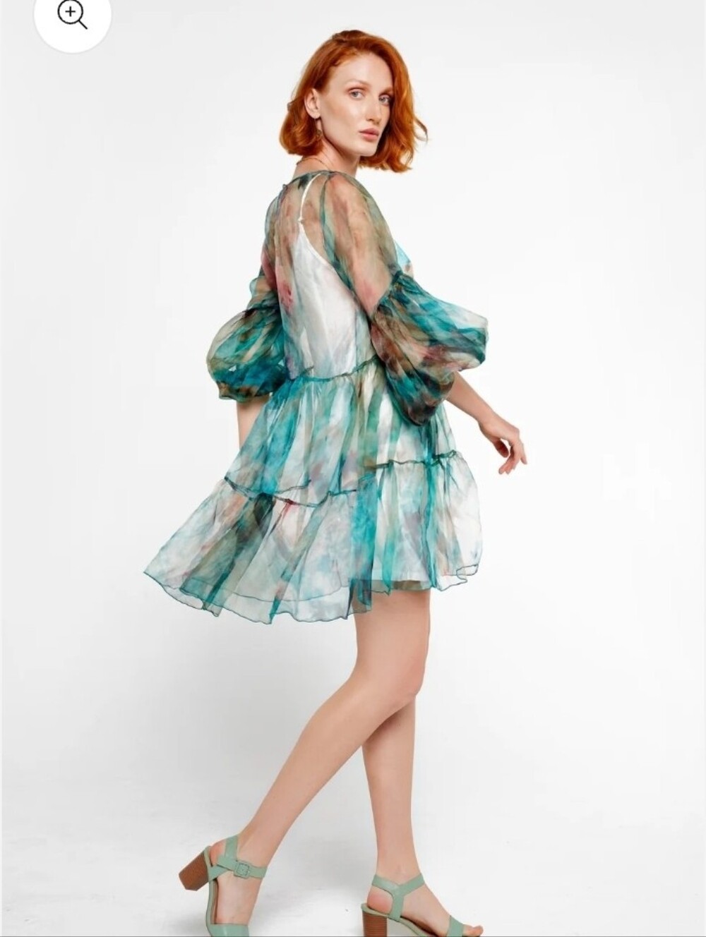 Aqua-Green Sheer💎 Overlay💎 Mini Dress 💎WILD MARY GOLD💎